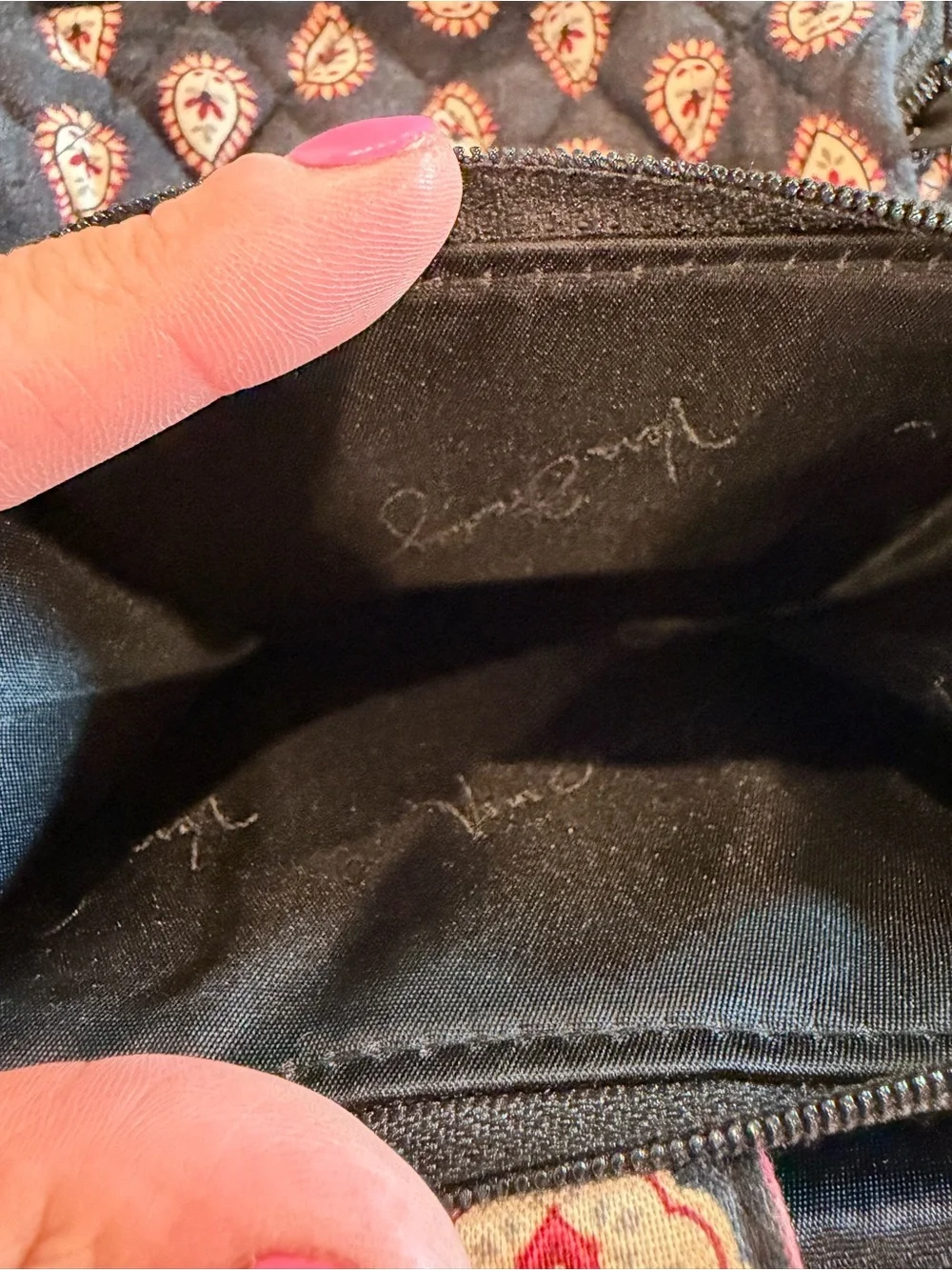 Quilted Black Paisley Tote Set - Travel Bag with Accessories
